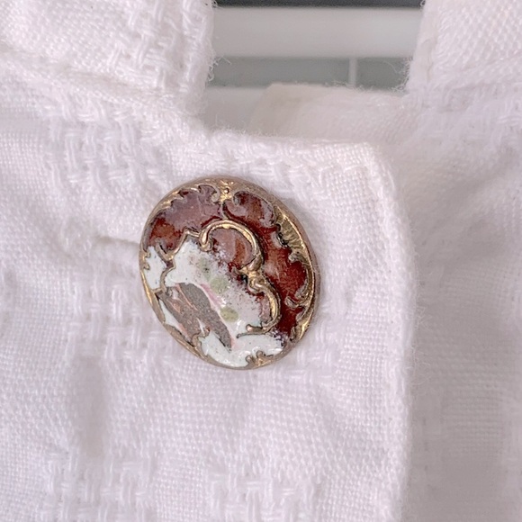 TravelSmith White Textured Cotton Button Down Resortwear Vacation Tunic Size L - Picture 7 of 7